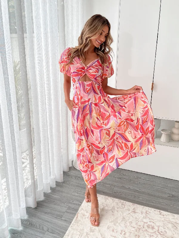 Orynn Dress - Pink Print Floral Print girly