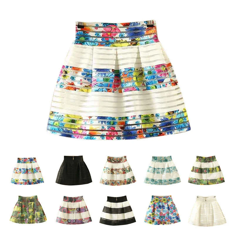 10 Colors Fashion Skirt Womens Foral Skirt Swing Skirt Ladies Tops Ball Gown leather skirt bold