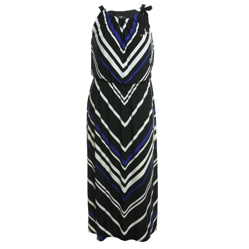 Alfani Multi Color Chevron Striped Sleeveless Maxi Knit Dress Tunics Practical durable