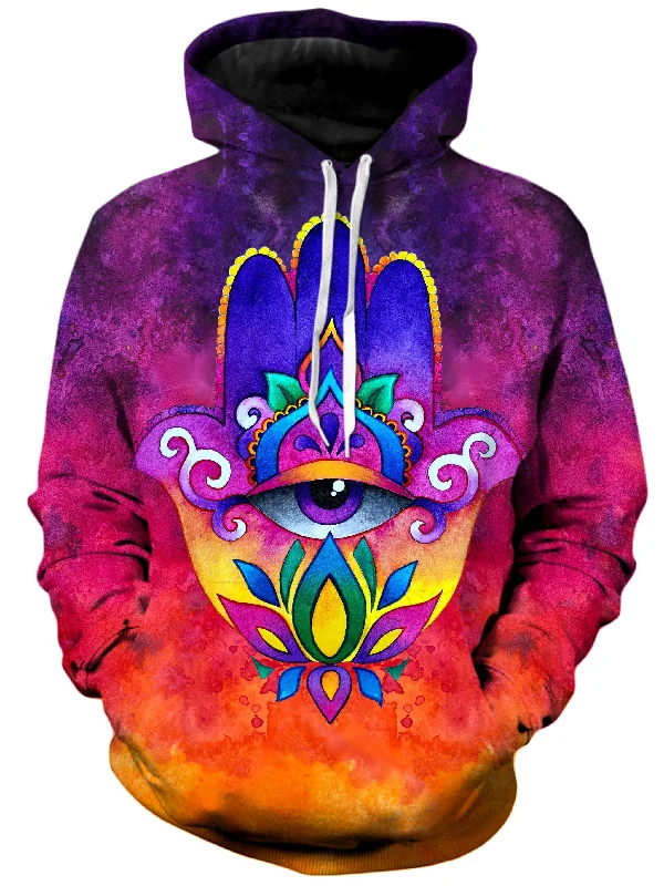 Sunset Hamsa Unisex Hoodie Hoodie with Drop Shoulder Relaxed Streetwear