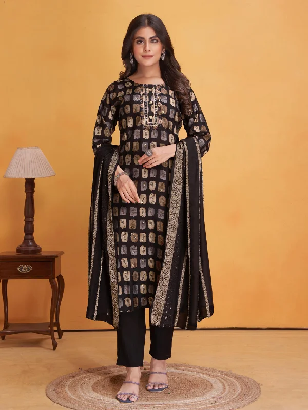 Multi Designer Readymade Pant Suit With Embroidery Work Elegant Silk Pants