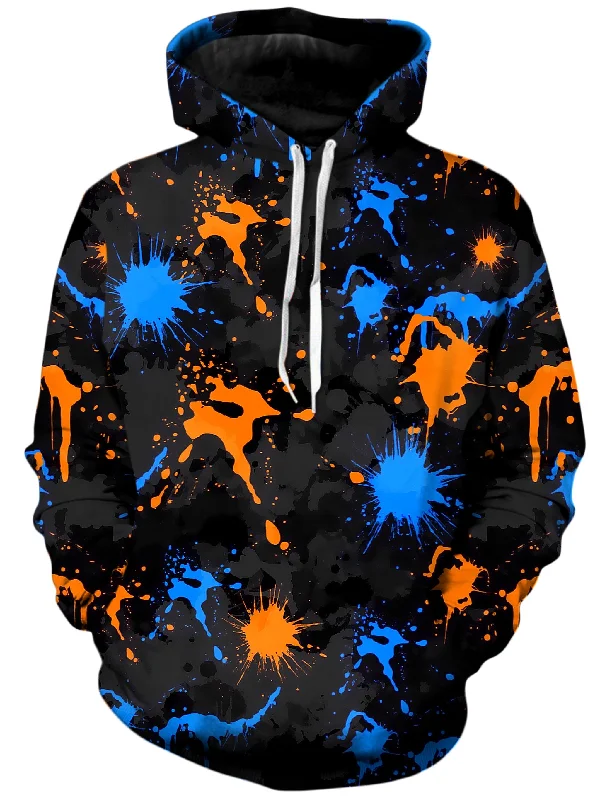 Blue and Orange Waves Unisex Hoodie Hoodie with High Neck Warm Protective