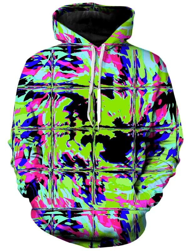 Blacklight Rave Glitch Unisex Hoodie Hoodie with Drawstring Waist Adjustable Fitted