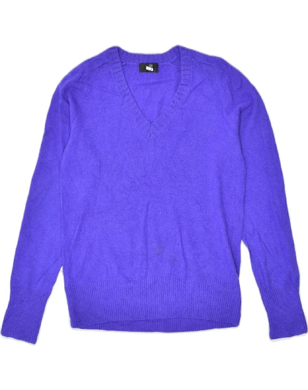 J. CREW Womens V-Neck Jumper Sweater UK 14 Medium Purple Sweater Knitwear Pullover