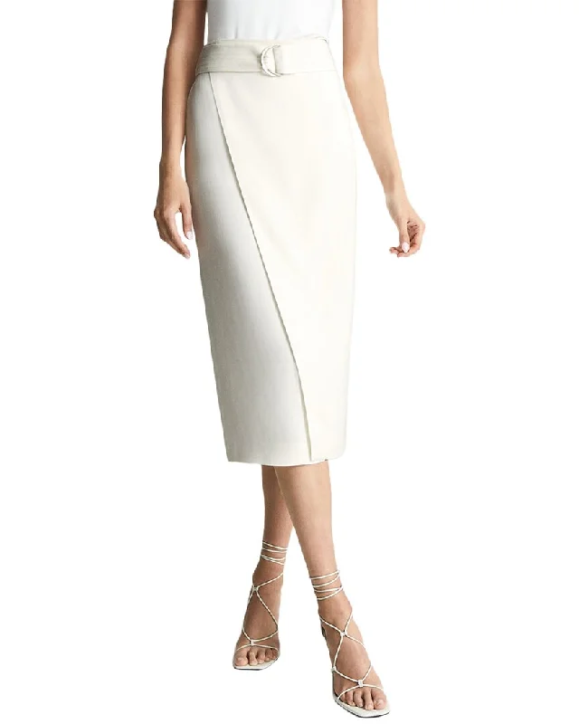 Reiss Alora Wrap Midi Skirt high slit skirt