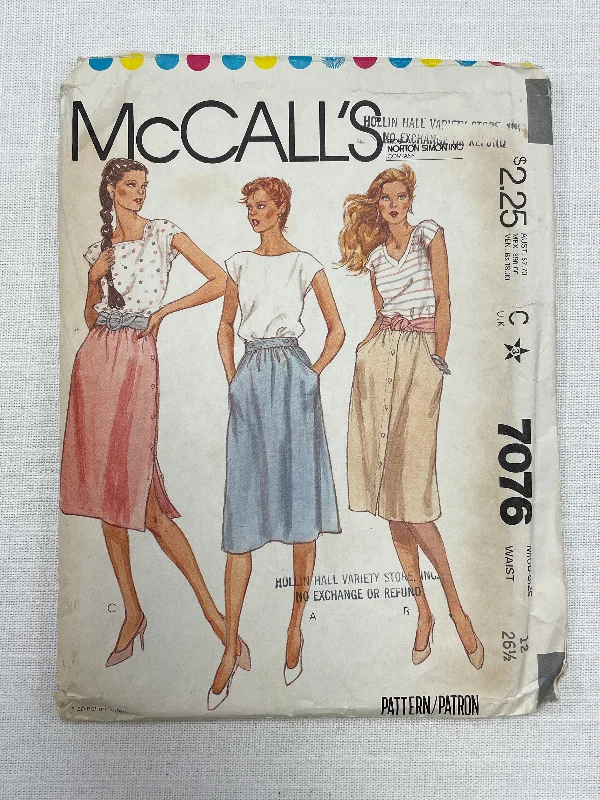 SALE 1980 McCall's 7076 Sewing Pattern - Skirts denim skirt durable