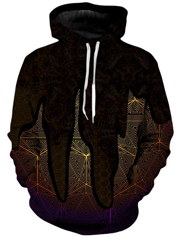 Hallucinations Golden Honey Unisex Hoodie Hoodie with Hem Fringe Bohemian Relaxed