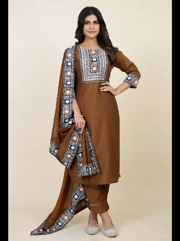 Chiku Trendy Designer Readymade Pant Suit With Embroidery Work Trendy Printed Pants