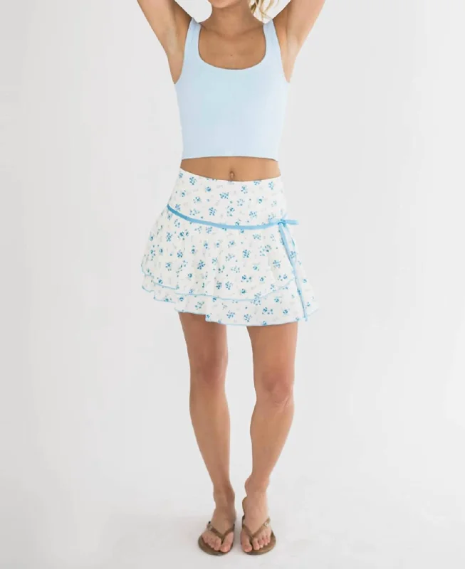 Desi Mini Skirt In White linen skirt airy