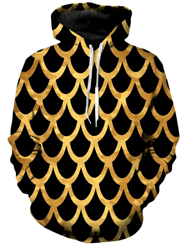 Mermaid Scales Gold Unisex Hoodie Hoodie with Set-In Sleeves Structured Classic