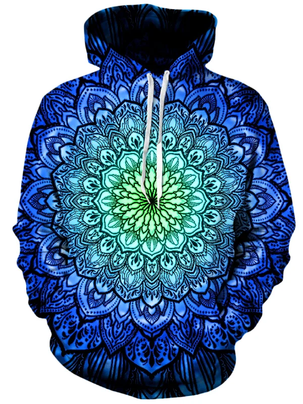 Ornate Mandala Blue Unisex Hoodie Hoodie with Set-In Sleeves Structured Classic