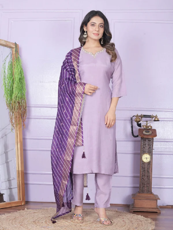 Purple Designer Party Wear Readymade Pant Suit With Hand Work Stylish Casual Pants