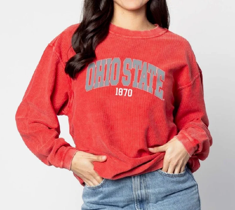 OHIO STATE ARCHED LOGO 1870 CAMPUS CREW SWEATSHIRT Hoodie with Pocket Utility Practical