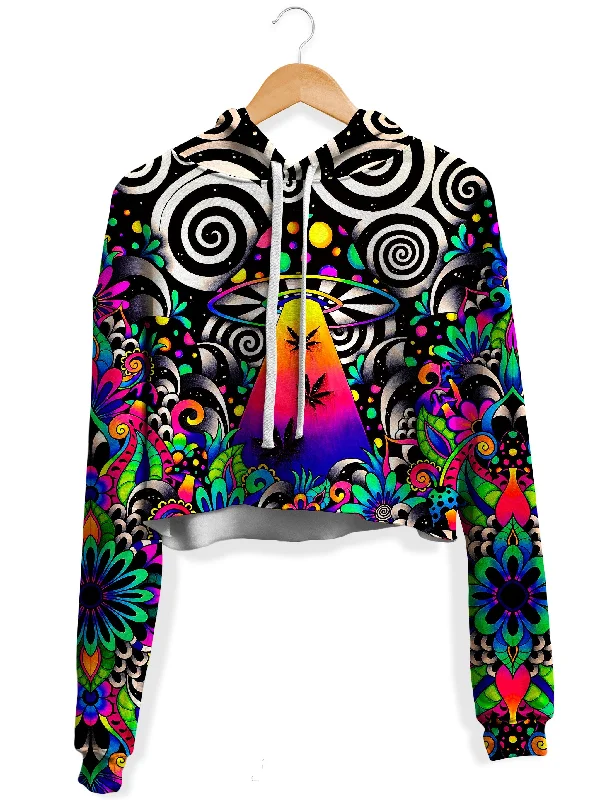 Brizland Fleece Crop Hoodie Hoodie with Neon Bright Vibrant