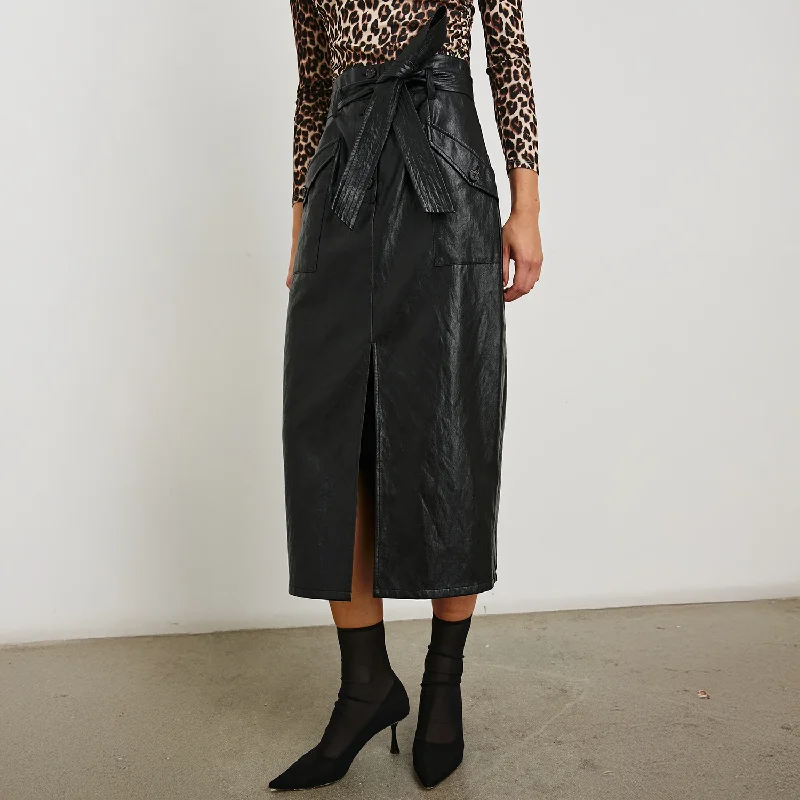 Edem Skirt in Black linen skirt airy