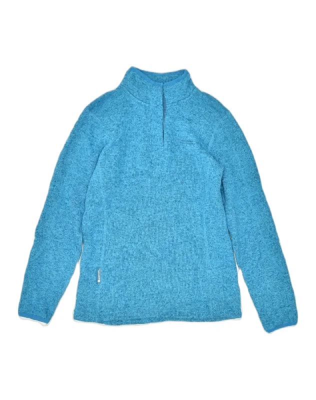 MOUNTAIN WAREHOUSE Womens Zip Neck Jumper Sweater UK 10 Small Turquoise Mesh Sweater Canvas Denim