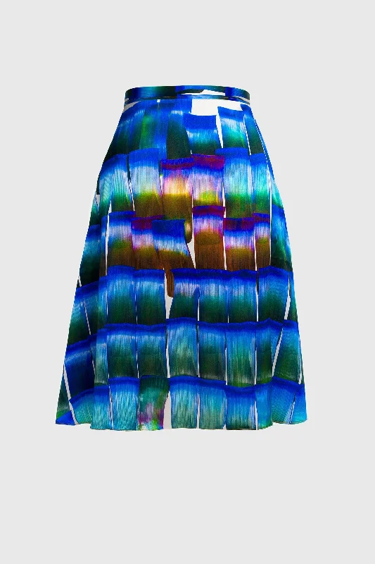 A-Line Electric Blue Skirt linen skirt natural