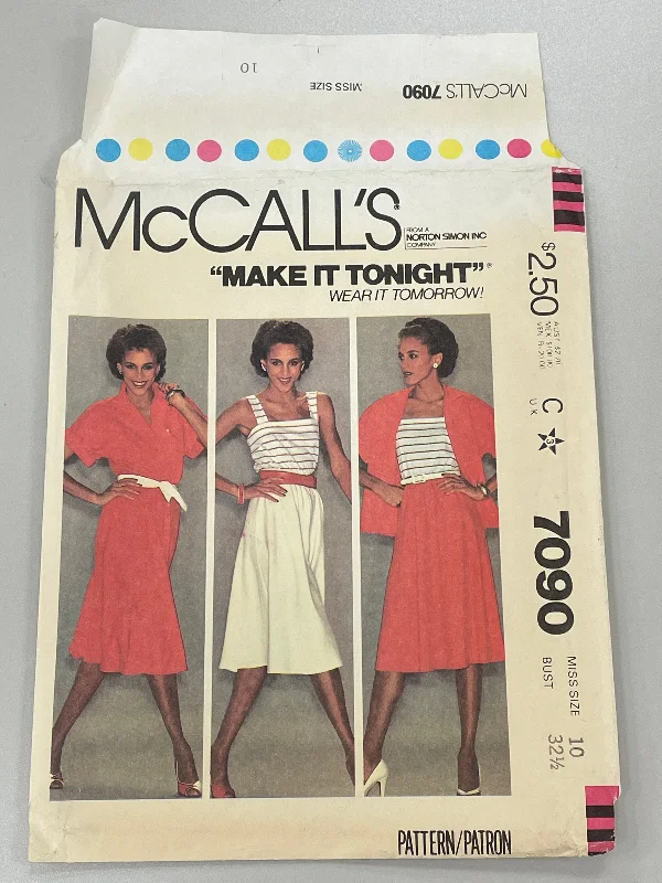 SALE 1980 McCall's 7090 Pattern: Top, Camisole and Skirt FACTORY FOLDED chiffon skirt delicate