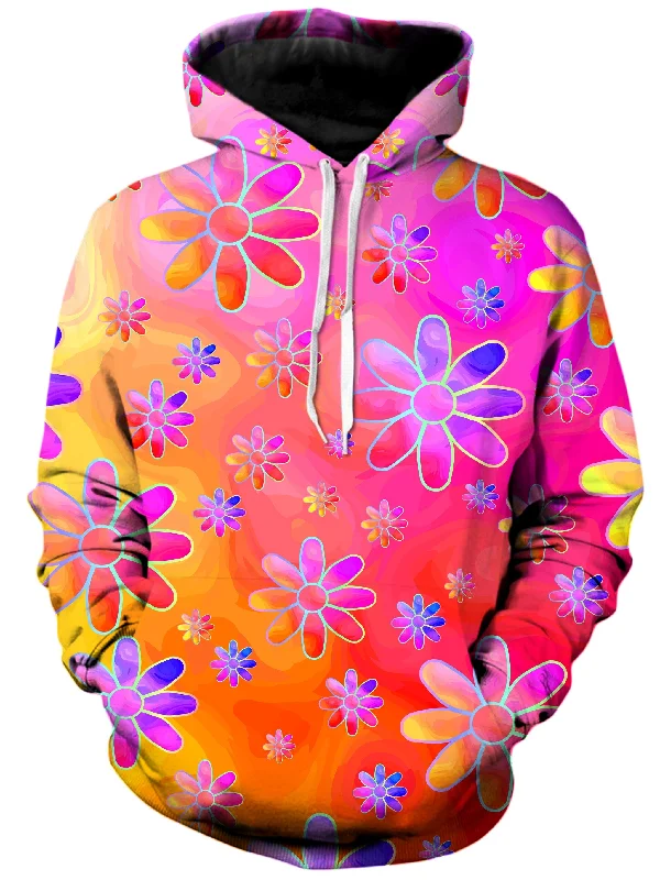 Hippie Trippy Flowers Unisex Hoodie Hoodie with Mesh Breathable Sporty