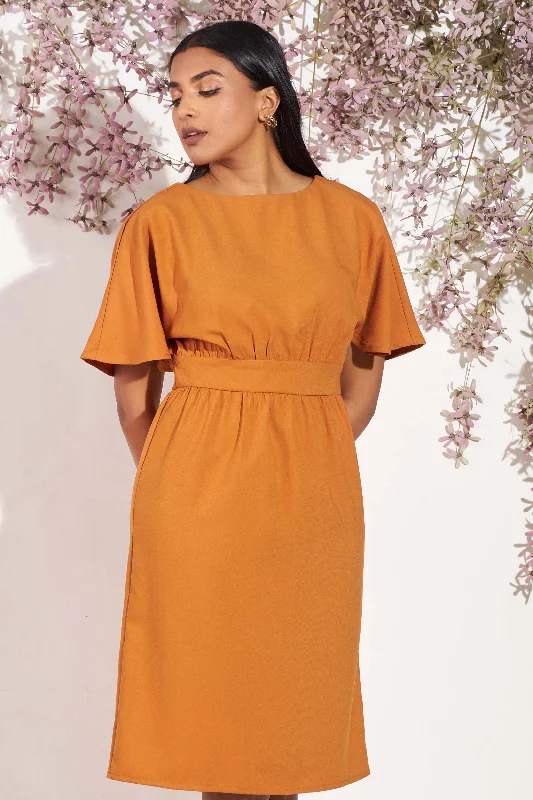 Orange Empire Waist Dress - Slim Fit Tunics Exclusive limited