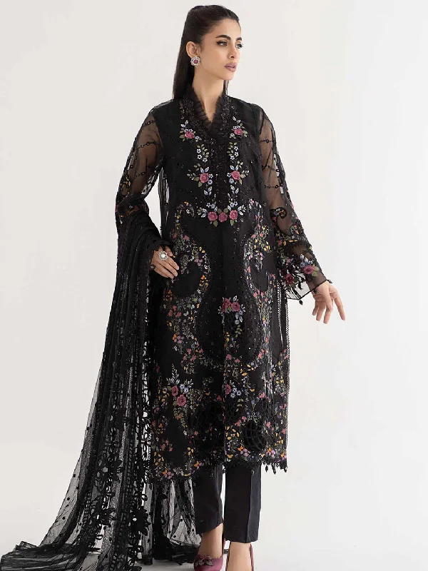 Black Designer Eid Special Pant Suit With Embroidery Work Elegant Dress Pants