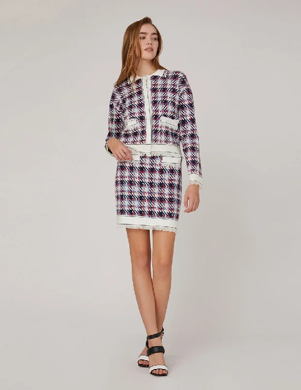 MARYLING Houndstooth Jacquard Knitted Mini Skirt silk skirt elegant