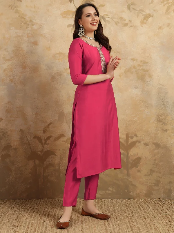 Gajri Designer Looking Readymade Pant Suit With Embroidery Work Comfortable Jogging Pants