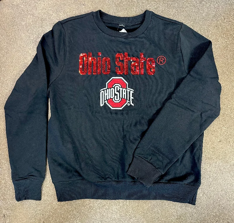 OHIO STATE SEQUIN SWEATSHIRT BY CHAMPION Hoodie with Stripes Bold Sporty