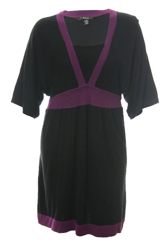 Style & Co Black & Purple Color Block 3/4 Sleeve Dress Tunics Review highly