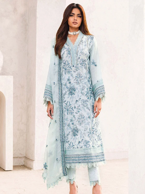 Sky Blue Designer Eid Special Pant Suit With Embroidery Work Elegant High-Waist Pants