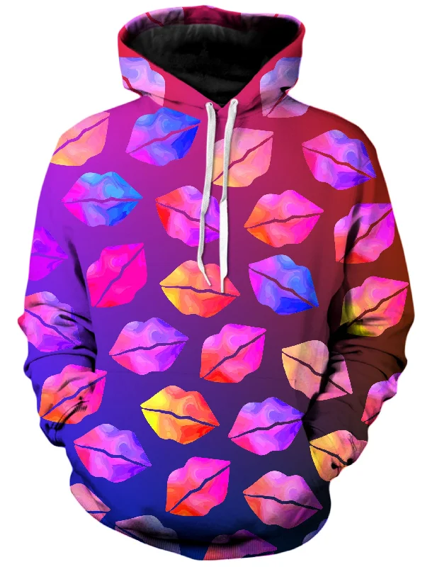 Love Lips Unisex Hoodie Hoodie with Lace Feminine Delicate