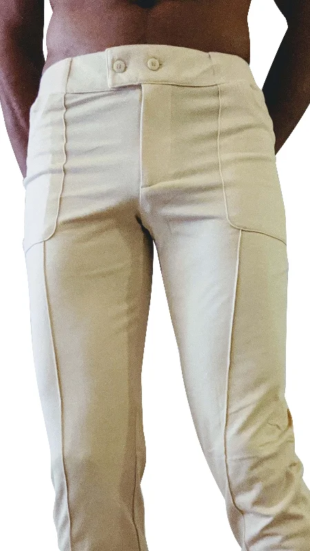 Tactical Urban at Home Dress Pant Yoga Pant (Sand Beige) Chic Faux Leather Pants