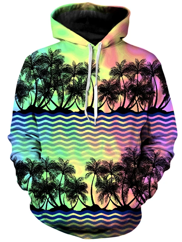 Tropical Sunset Unisex Hoodie Hoodie with Elastic Cuffs Stretchable Comfortable