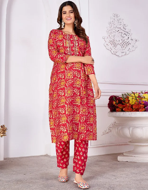 Classy Pink Rayon Beautiful Looking Readymade Top With Bottom Set Straight Design Pant Soft Stretch Pants