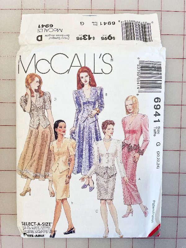 SALE 1994 McCall's 6941 Pattern - Bodice and Skirts FACTORY FOLDED elastic waist skirt