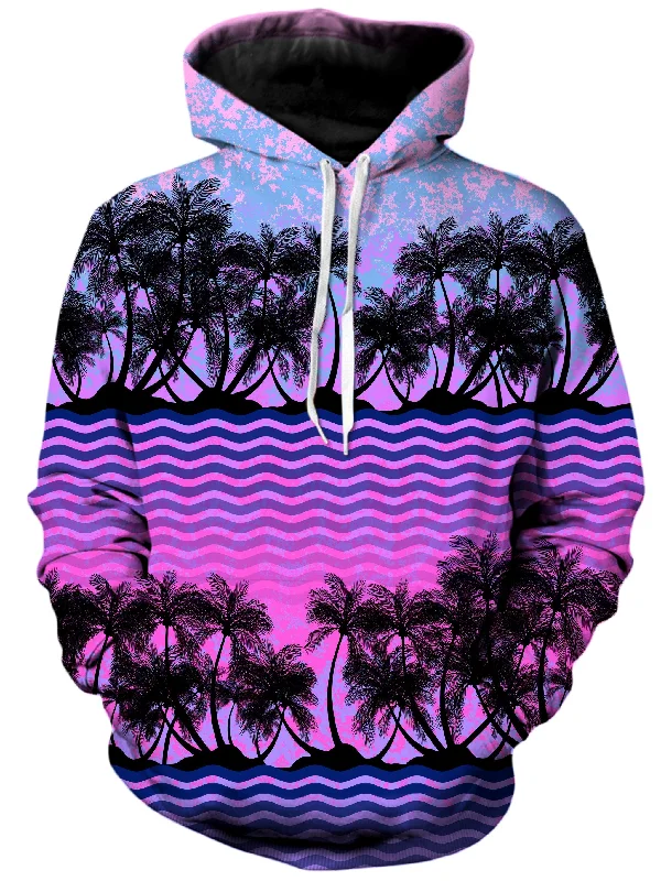 Paradise Palm Trees Unisex Hoodie Hoodie with Batwing Sleeves Loose Dramatic