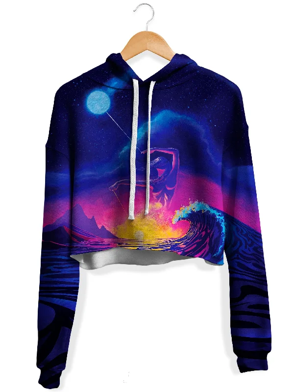 Poi Goddess Fleece Crop Hoodie Hoodie with Back Slit Movement Comfort