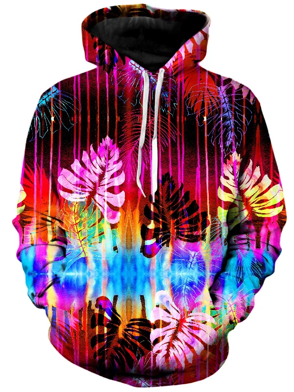 Fluorescent Jungle Unisex Hoodie Hoodie with Distressed Vintage Worn