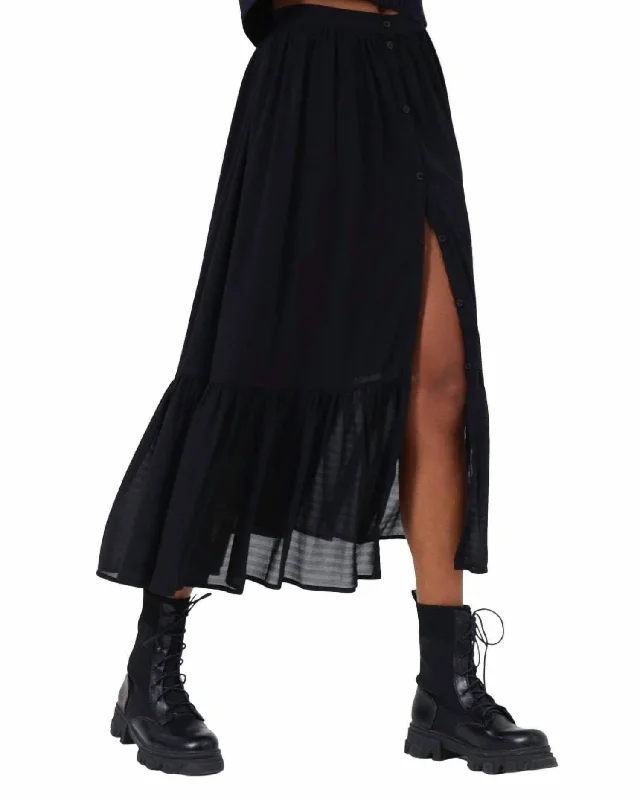 Anita Drape Midi Skirt In Moonless Night pencil skirt chic