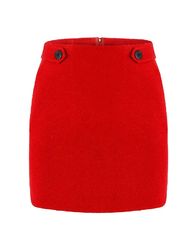 MARYLING Button Design Slim Fit Mini Skirt modal blend skirt