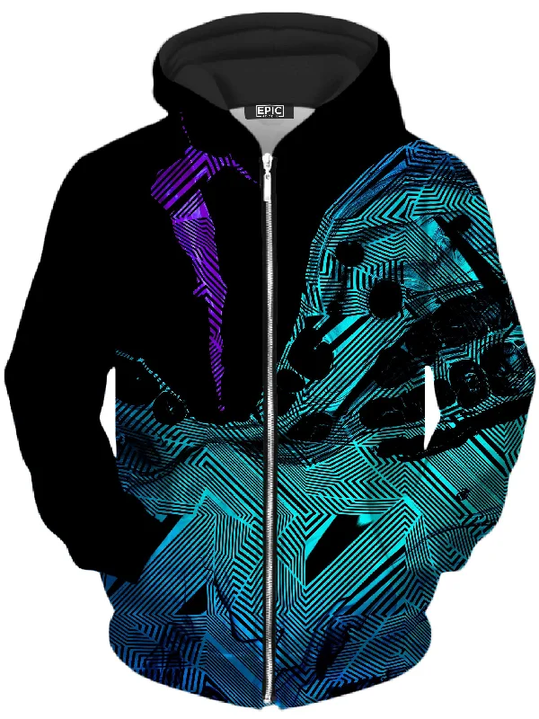 Primordial Flow Purple Unisex Zip-Up Hoodie Hoodie Sweatshirt Pullover