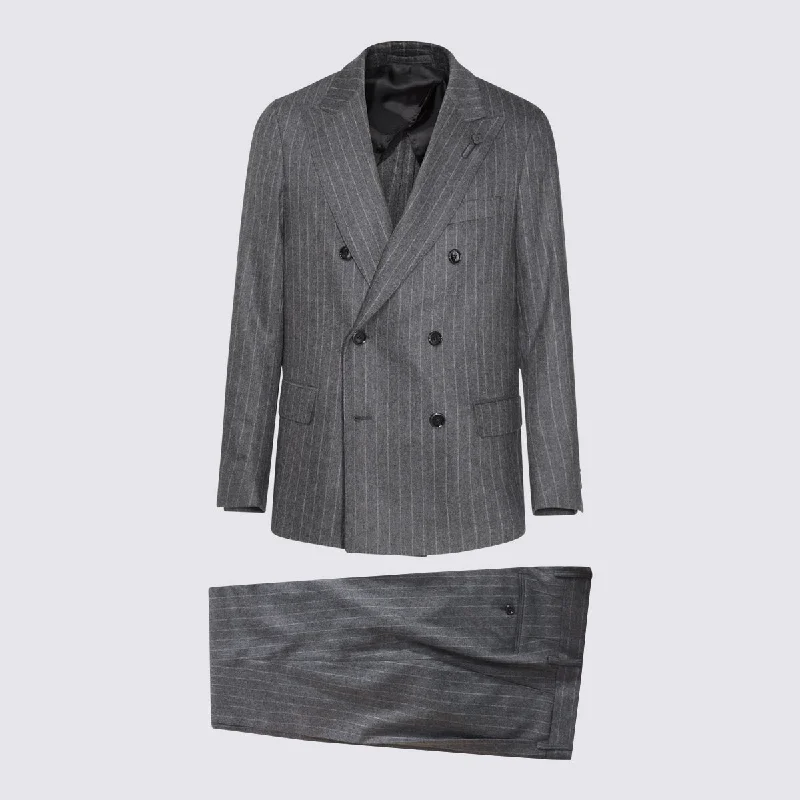 Lardini Dresses Grey Pencil Office Professional