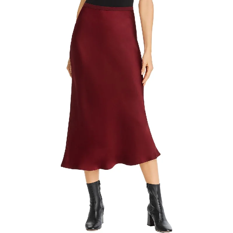 Bar Womens Silk High Waist Midi Skirt corduroy skirt textured