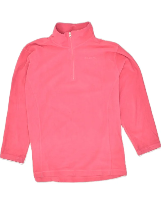 DIADORA Womens Oversized Fleece Zip Neck Jumper Sweater UK 18 XL Pink Mesh Fabric Canvas Fabric Denim Fabric