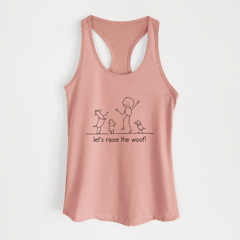 Let's Raise the Woof! - Women's Racerback Tanktop peekaboo tank top