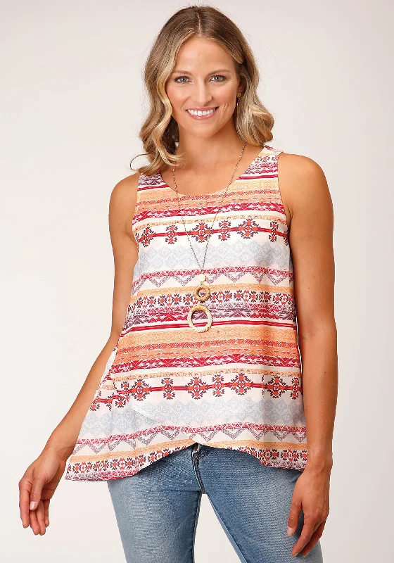 Roper Aztec Print Rayon Tank Top strappy tank top