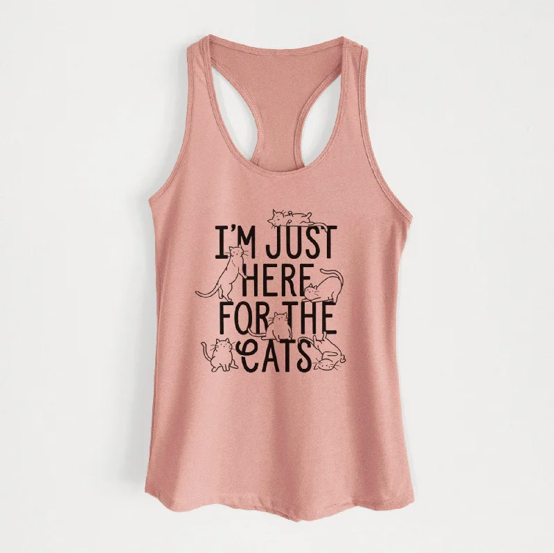 I'm Just Here For The Cats - Women's Racerback Tanktop fitness tank top