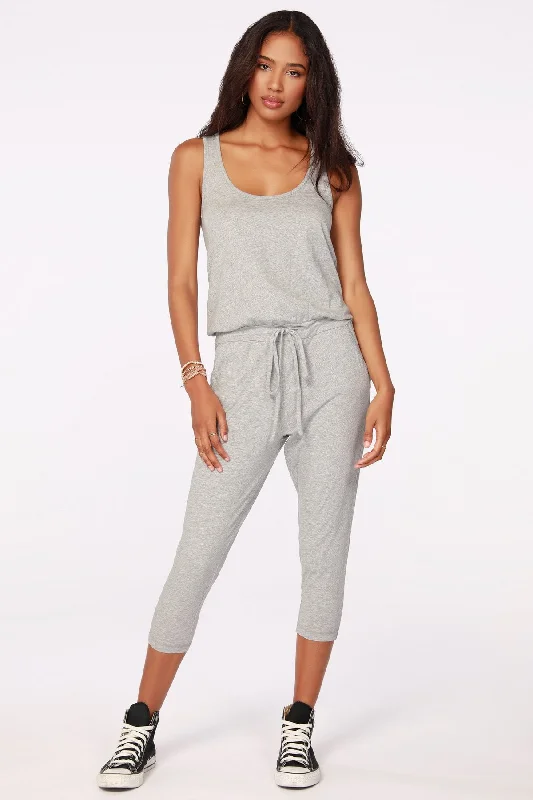 Heather Grey Racerback Tank Jumpsuit graphic tank top