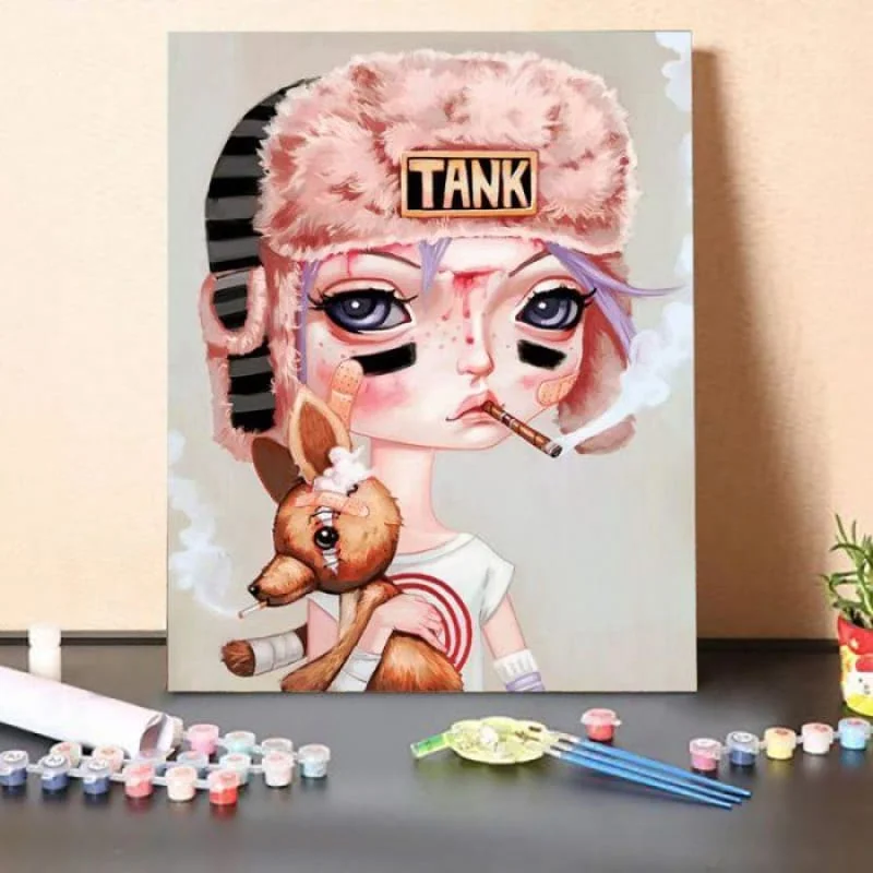 Paint By Numbers Kit-TANK GIRL crew neck tank