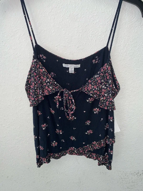 Black Floral American Eagle Tank Women's stretchy tank top